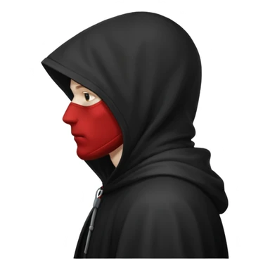 Hooded man from side view  sticker