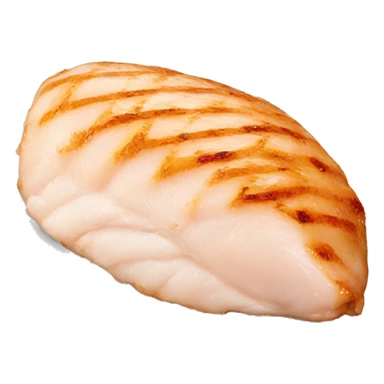 A single chicken breast fillet on a white background sticker