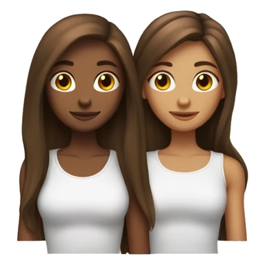 Create two skinny toned girls with long brown hair, with a degree in their hands  sticker