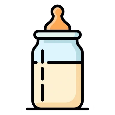 baby bottle with milk, biberon sticker
