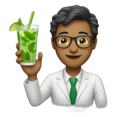 teacher whith glasses drinks mojito sticker