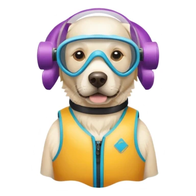 White labrador with snorkel and and swimmers vest sticker