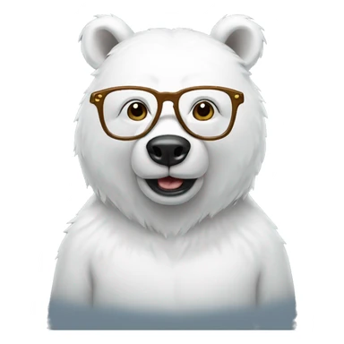 white bear with glasses sticker