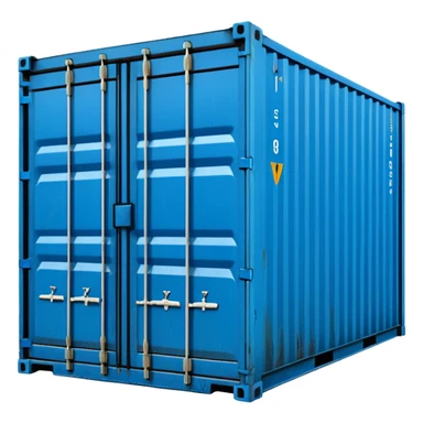 Blue shipping container sticker