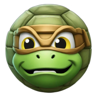 3d sphere with a cartoon Teenage mutant ninja turtle skin texture sticker