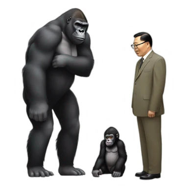 Gorilla meeting supreme leader Kim Yong UN sticker