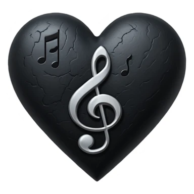 goth heart with a dark music note sticker