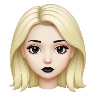 Blonde girl with black roots with black lips and eyelashes sticker