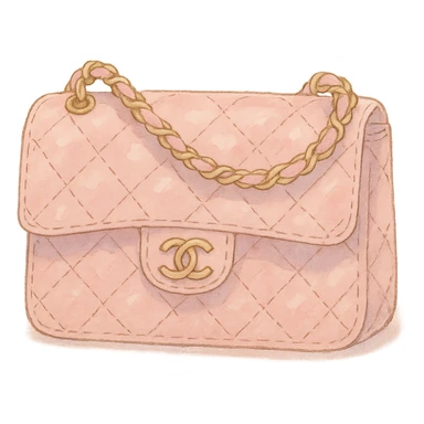pink Chanel purse, dreamy and elegant sticker