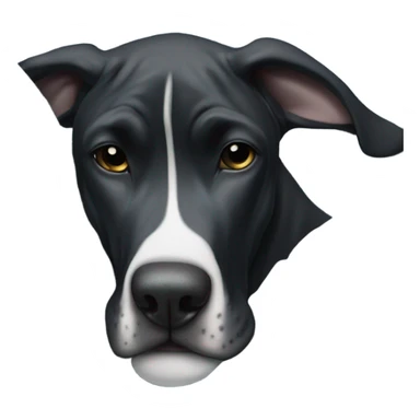 Black and white Great Dane cuddled in a blue blanket sticker