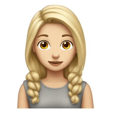 Blonde girl with gray tabby cat sticker