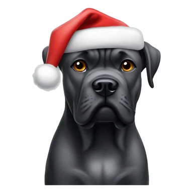 cane corso dog with santa hat on sticker