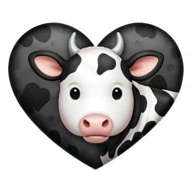 Cow print heart  sticker
