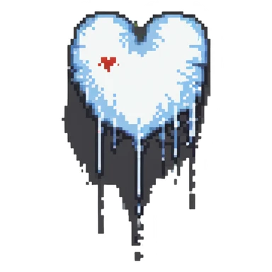 white heart dripping goo sticker