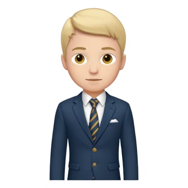 Young man, tailored trousers, a crisp button-down shirt, a blazer, and tie

 sticker