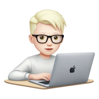albino youtuber on laptop with desk no glasses sticker