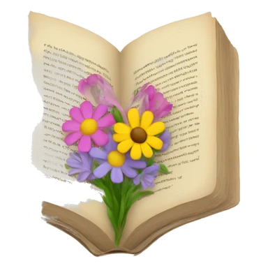 Open book with flowers sticker