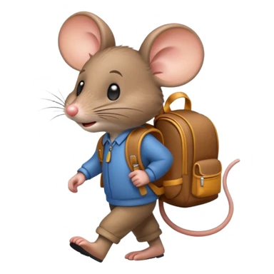 Souris qui va à l'école sticker