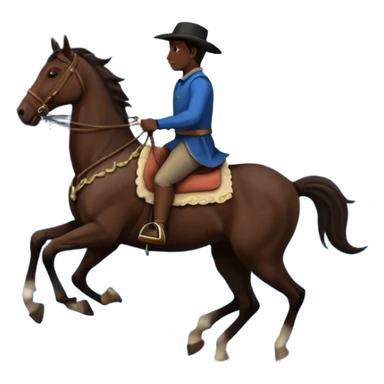 Man riding a horse nighttime scenery sticker