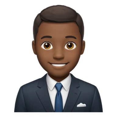 black man short hait with suit sticker