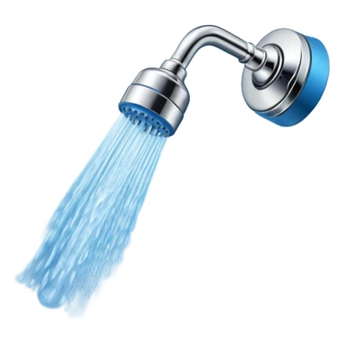 blue shower head sticker