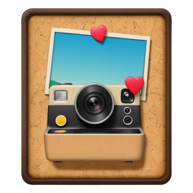 Collage board with polaroid photo sticker