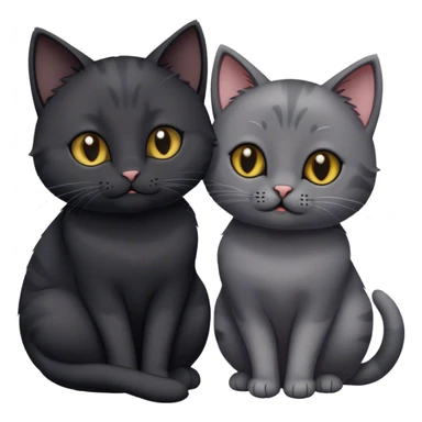 A gray cat and a black cat are in love sticker