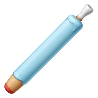 a stick of chalk, glossy and rounded, Apple emoji style, on a white background sticker