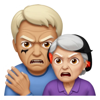 Someone hitting an old lady sticker