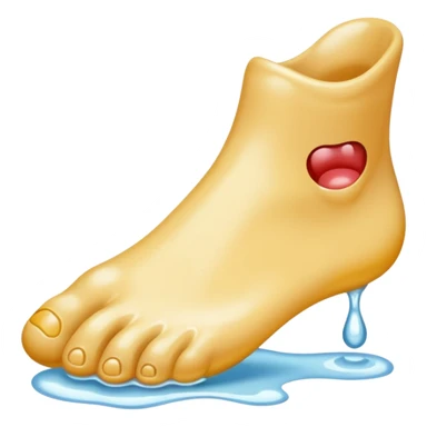 Foot with drool sticker
