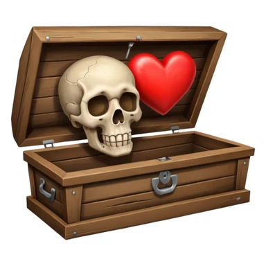 skull coffin heart sticker