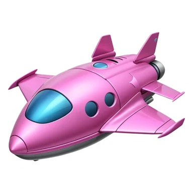 Pink spaceship sticker