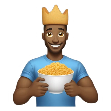 man with a cereal bowl on his head making a thumbs up in streetwear sticker