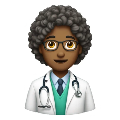 Doctor with curly hair sticker