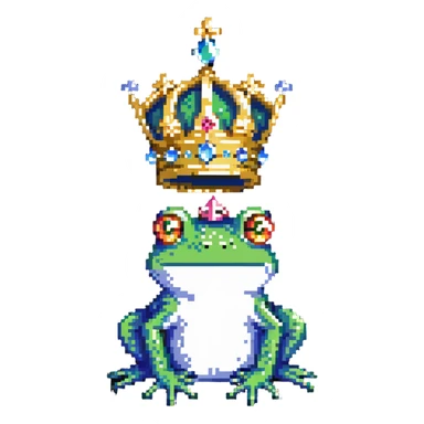 royal frog with jeweled crown sticker