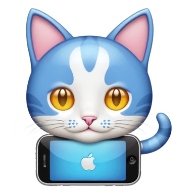 Cartoon cute iphone Cat emoji  sticker