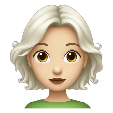 Fille blanche sombre brune belle nez rond bouche en cœur yeux marron vert en amande sticker