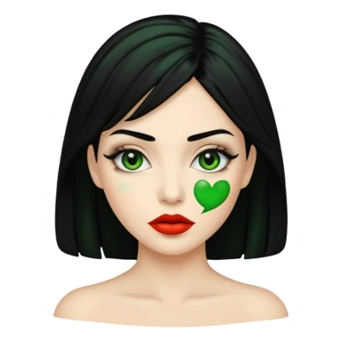 woman with greenlips sticker