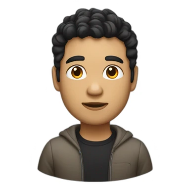 developer with mac laptop in front light skin tone and black hair styled sticker