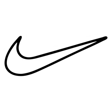 large and clear simple vector style Nike swoosh symbol, transparent background sticker