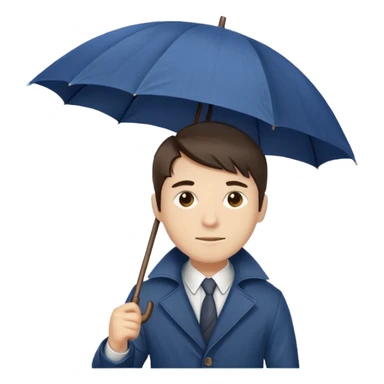 man holding umbrella sticker