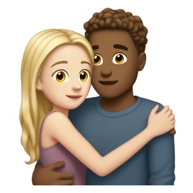 white girl hugging light skin guy sticker