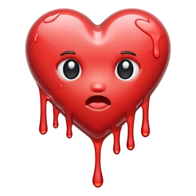 Wet melting heart sticker