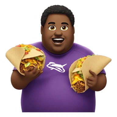fat person eating taco bell sticker