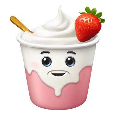 greek yogurt with honey and strawberry sticker