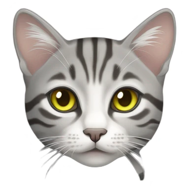 light gray tabby cat with white stripes domestic short hair with yellow green blue eyes and black pupil sleeping sticker