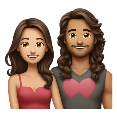 happy couple brunette bday sticker