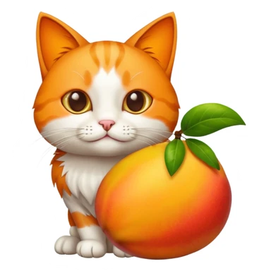 cat built in a mango sticker
