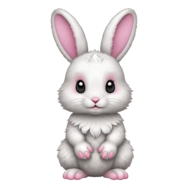 a white and black baby rabbit staying on its legs sticker