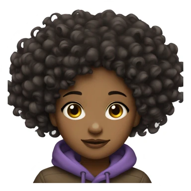 Cozy Black light skinned girl with curly natural hair  sticker